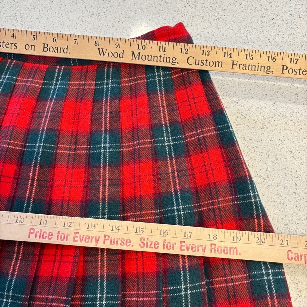 VTG Pendleton Tartan Plaid Skirt Pure Wool Pleated Long Made in USA 10 Petite - Picture 12 of 16